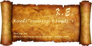 Kovácsovics Elemér névjegykártya